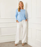 Karen Kane Linen Trousers Off White