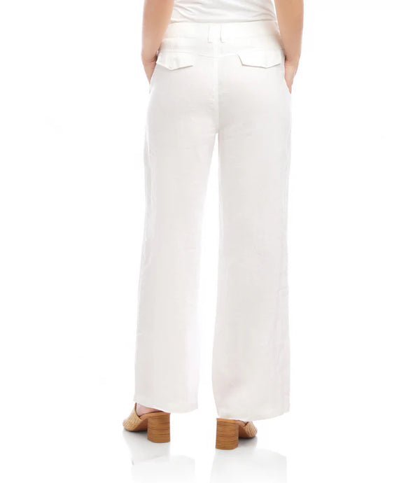 Karen Kane Linen Trousers Off White