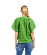 Karen Kane Flutter Sleeve Top Green