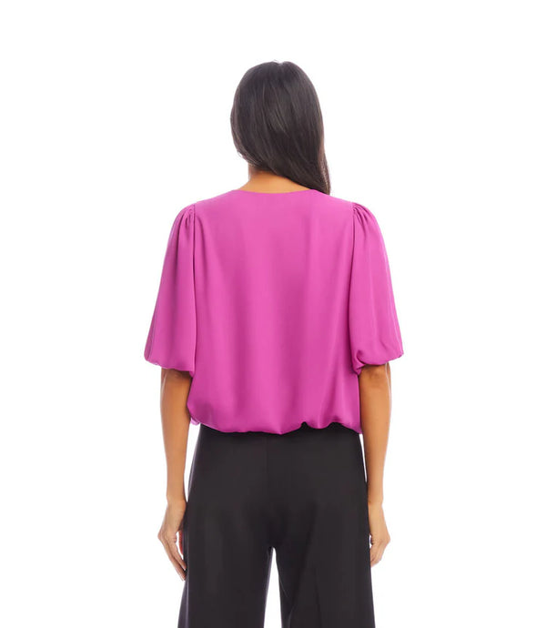 Karen Kane Puff Sleeve Top Orchid