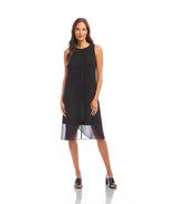 Karen Kane Sleeveless Draped Crossover Dress Black