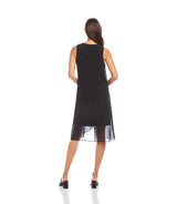 Karen Kane Sleeveless Draped Crossover Dress Black