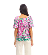 Karen Kane Flare Sleeve Square Neck Top Multi