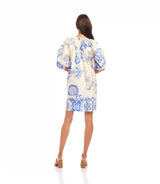 Karen Kane Puff Sleeve Peasant Dress Cream