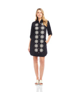 Karen Kane Rolltab Shirt Dress Black