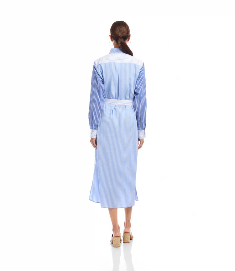 Karen Kane Mixed Stripe Midi Shirtdress Stripe