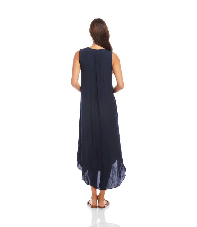 Karen Kane Sleeveless Midi Dress Navy