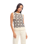 Karen Kane Patchwork Crochet Sweater Multi