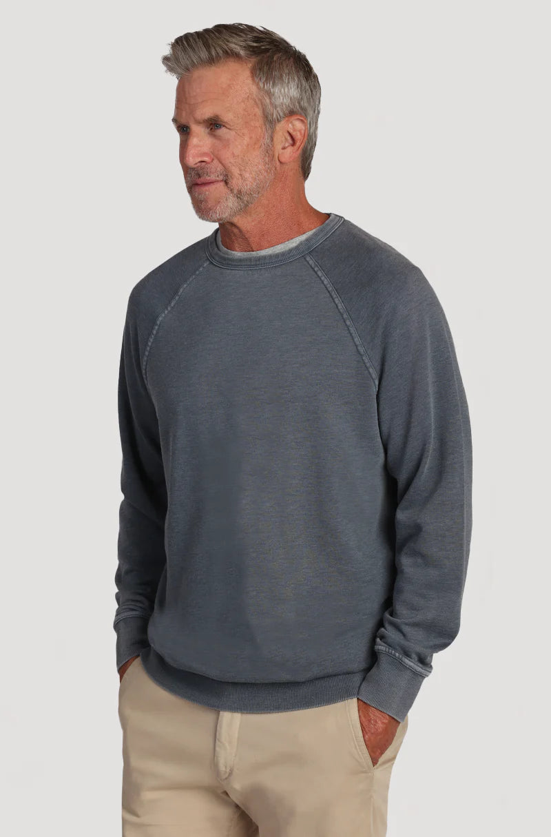 True Grit Bowery Fleece Modern Sweatshirt in Vintage Indigo