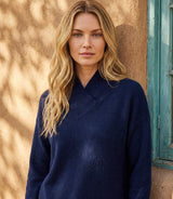 Karen Kane Shawl Sweater Navy