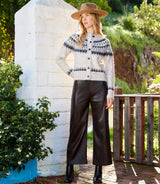 Karen Kane Faux Leather Pull On Ankle Pant Chocolate