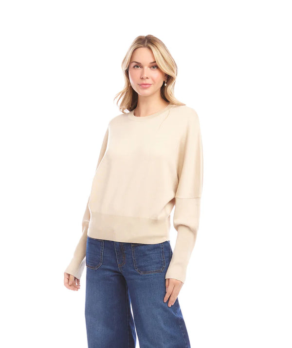 Karen Kane Dolman Sleeve Sweater Antique Cream