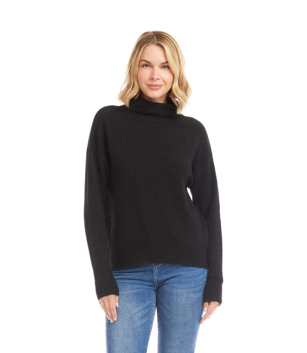 Karen Kane Mock Neck Sweater Black