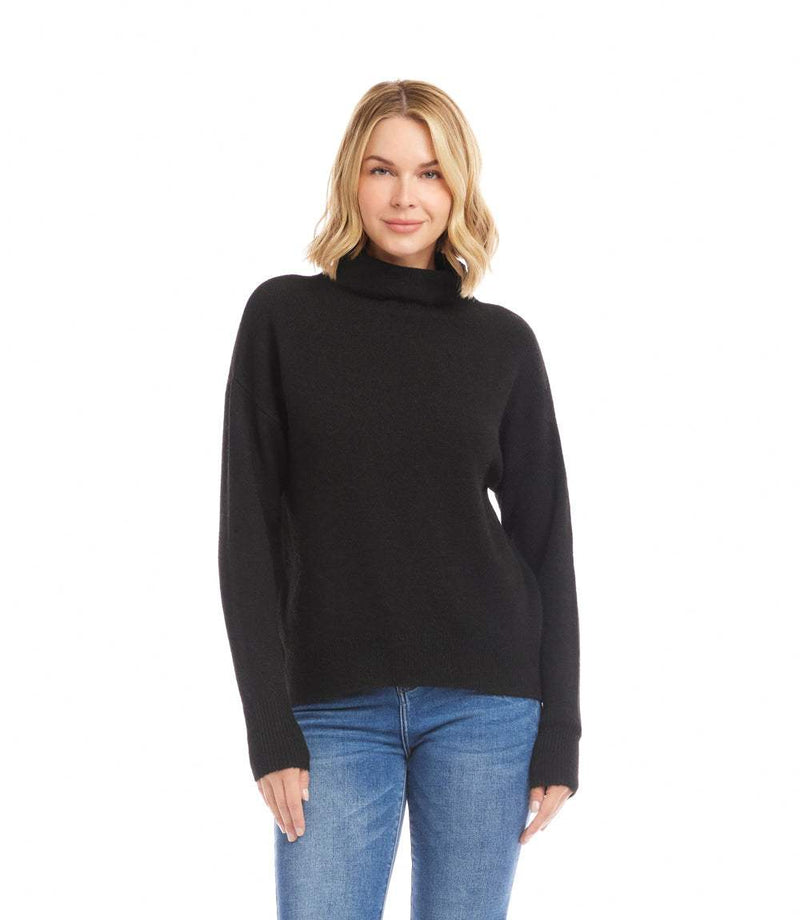 Karen Kane Mock Neck Sweater Black