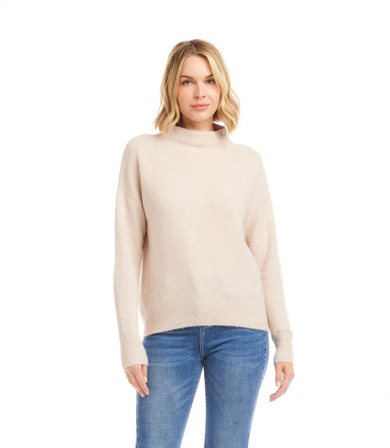 Karen Kane Mock Neck Sweater Sand