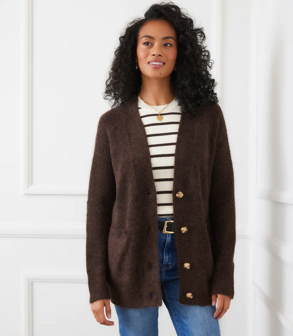 Karen Kane Cardigan Sweater Chocolate