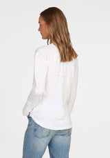 Dylan Shane Raw Edge Raglan with Snap Vintage White