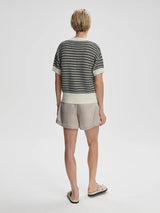 Varley Dora Knit Top Soft White/Black