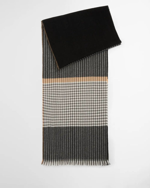 Barbour Melody Check Scarf Charcoal