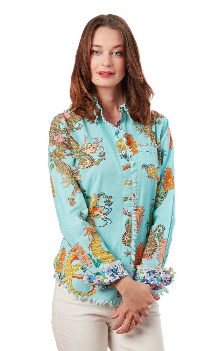 Dizzy Lizzy Cape Cod Tunic Turquoise Dragon