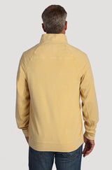 True Grit Cashmere Heather Fleece 1/4 Zip Raglan pullover in Yellow