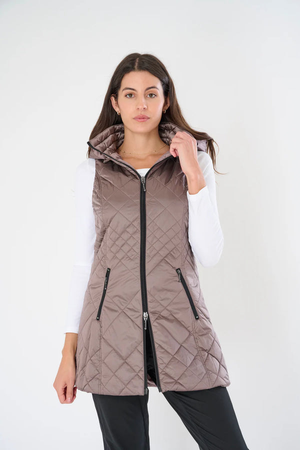 Anorak Long Metallic Down Vest Smokey Mauve