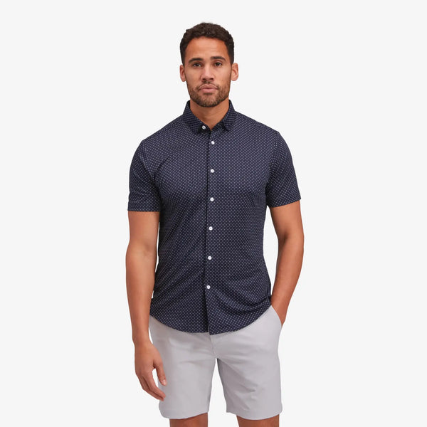 Mizzen+Main Halyard Short Sleeve in Navy Dot Print