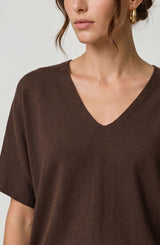 Liverpool Short Sleeve V-Neck Sweater Java