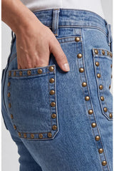 Liverpool Hannah Studded Pocket Flare Jeans Bronzed Blue
