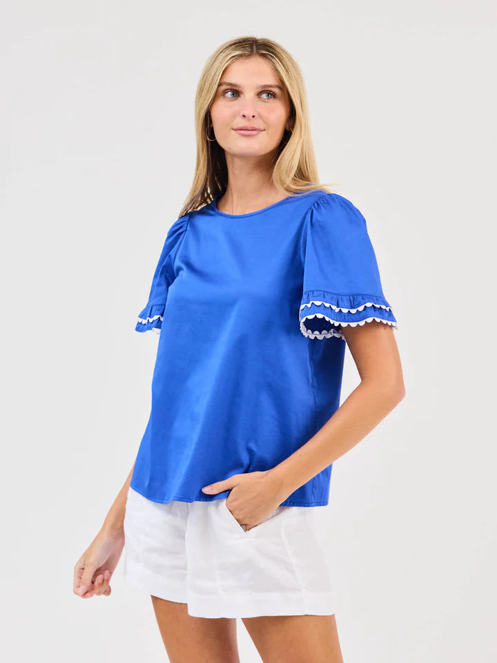 Mary Square Cassidy Top Blue