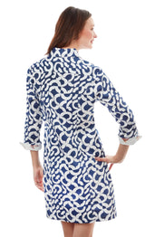 Dizzy Lizzie Sag Harbor Shirt Dress Navy/White Broken Circle