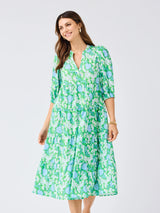 Mary Square Cameron Dress Daisy Chain Green