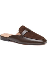 Johnston & Murphy Isabel Penny Loafer Mule in Chocolate Glove Leather