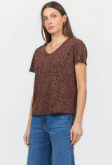 Dear John Vanya Tee in Leopard Brown