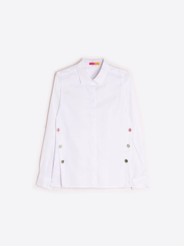 Vilagallo Button Blouse White