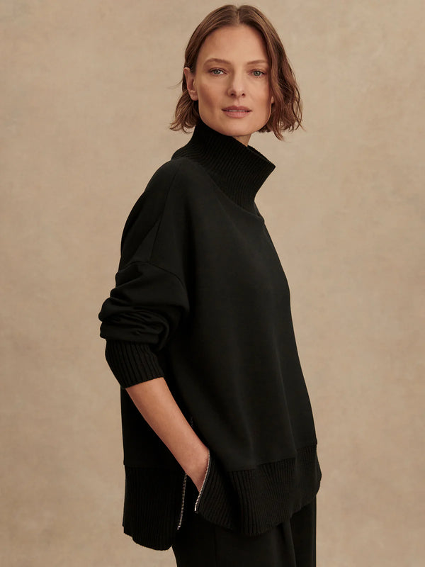 Varley Barker High Neck Sweatshirt Black