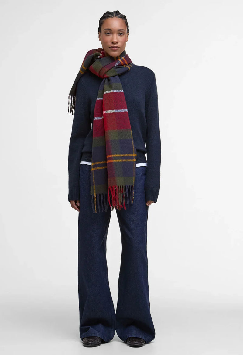 Barbour Deanna Tartan Scarf Winterberry Tartan