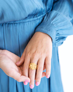 Susan Shaw Jerusalem Cross Ring Gold