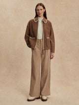 Varley Ruiko Zip Through Fleece Jacket Cocoa Dust