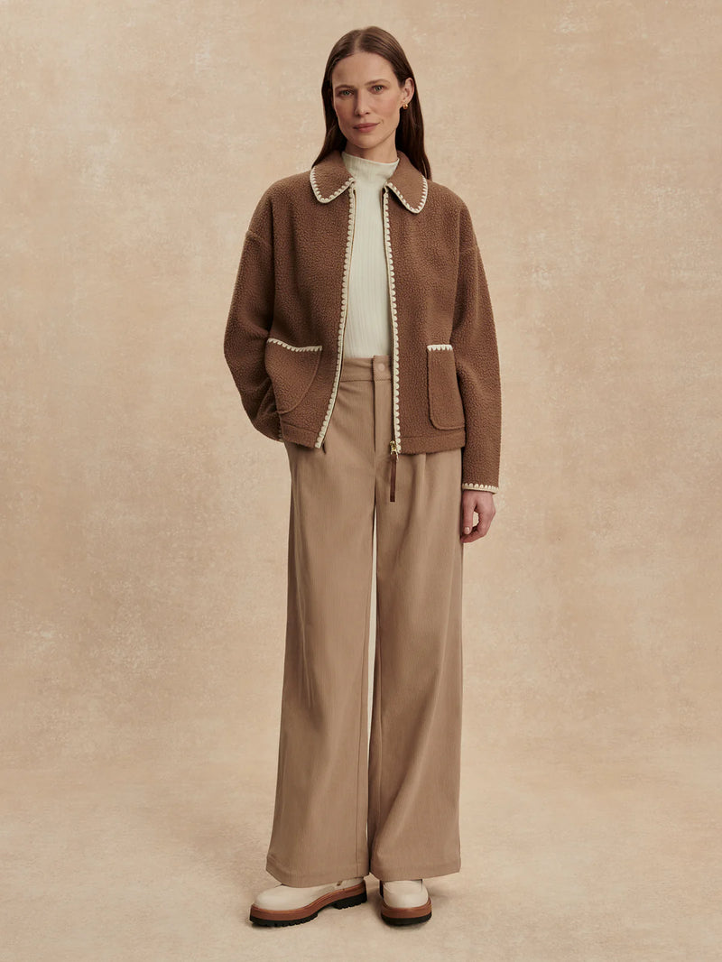 Varley Ruiko Zip Through Fleece Jacket Cocoa Dust