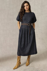 Emily Lovelock Christina Denim Dress Blue