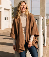 Karen Kane Shawl Sweater Mocha
