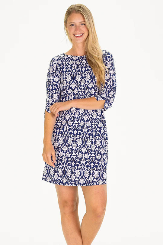 Duffield Lane Alicia Dress Navy Filigree