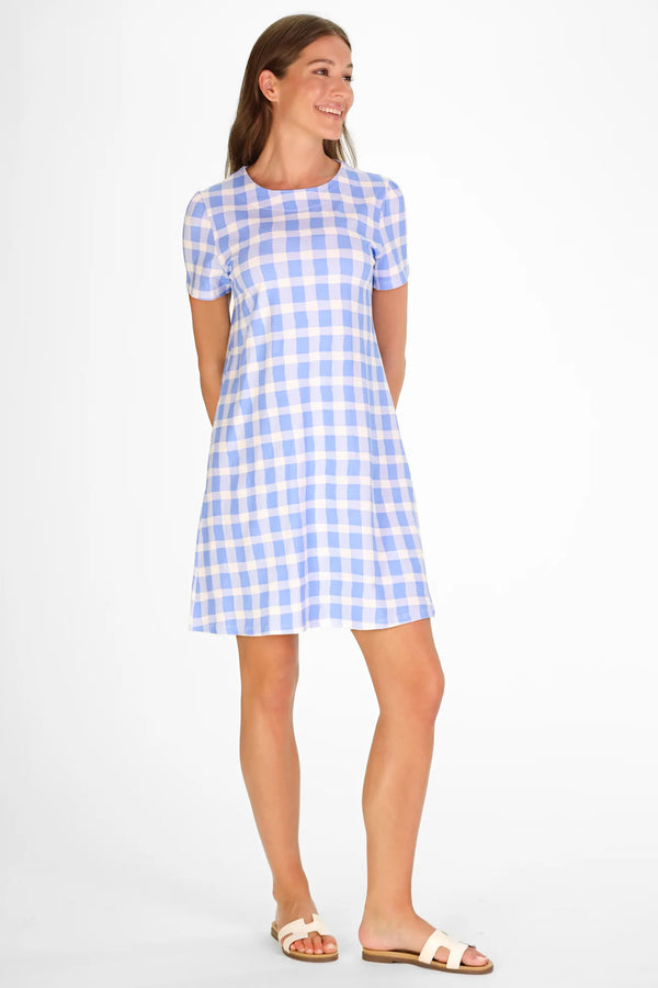 Duffield Lane Alva Dress Blue Bell Wavy Gingham