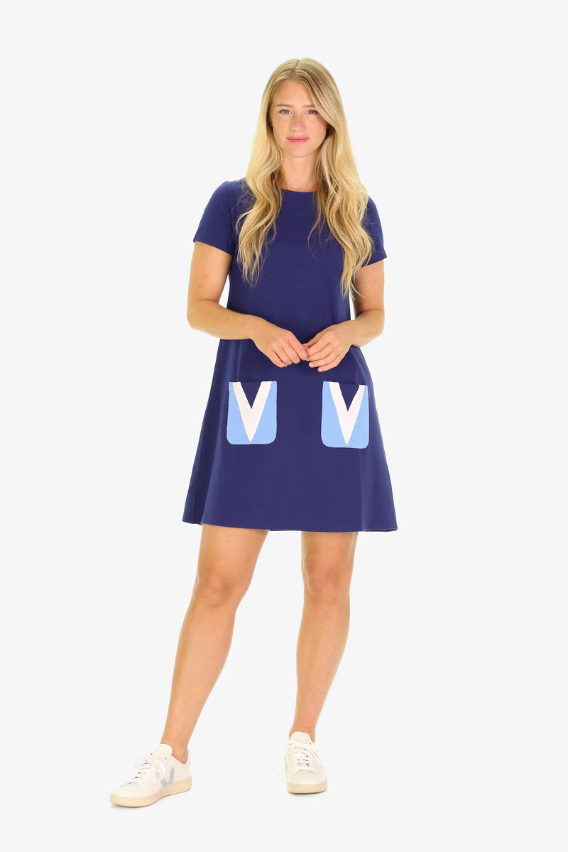 Duffield Lane Amber Dress Royal Navy