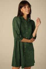 Duffield Lane Ashlynn Dress Spruce Suede
