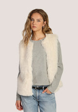 Dylan Ava Vest Faux Fur with Lining Soft White