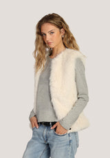 Dylan Ava Vest Faux Fur with Lining Soft White