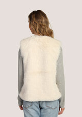 Dylan Ava Vest Faux Fur with Lining Soft White