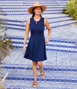 Karen Kane Sleeveless Fit & Flare Dress Navy